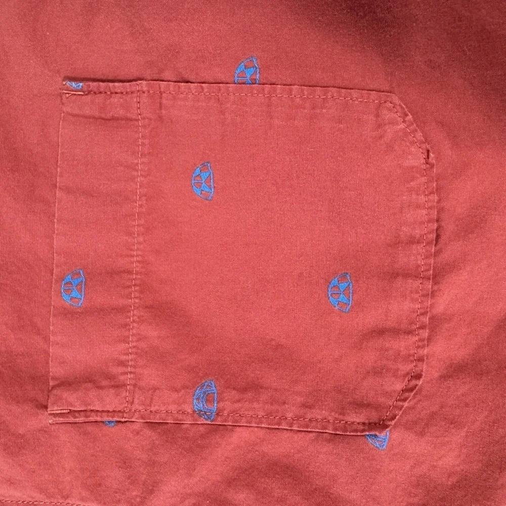 The North Face Shirt Mens XL Red Camp All Over Print Tents Button‎ Up Hiking